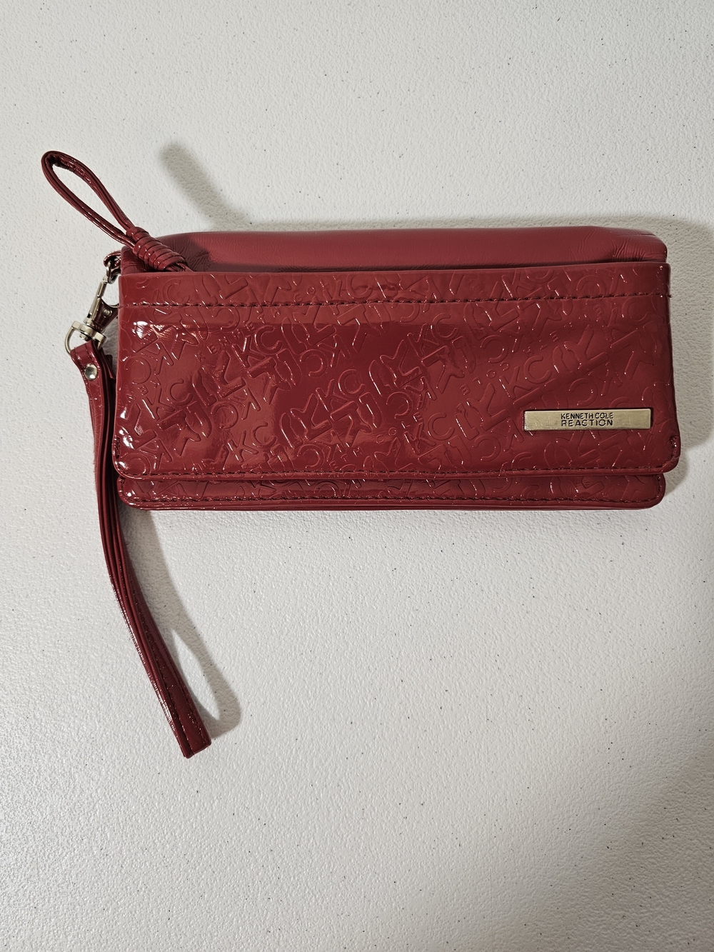 Kenneth Cole Reaction Red Patent Wristlet Wallet
